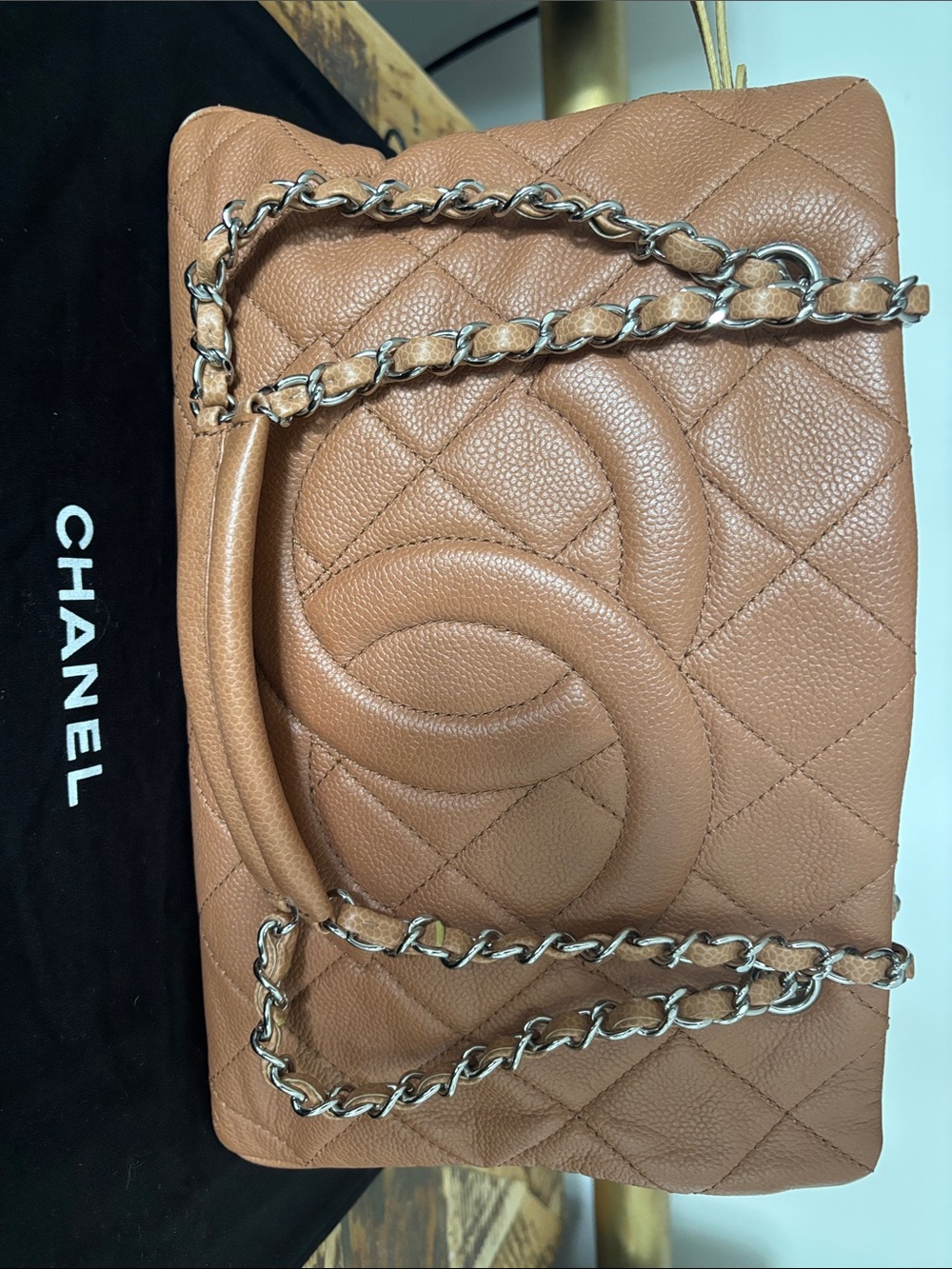 CHANEL Quilted Caviar Leather Petite Timeless Tote, 2011.